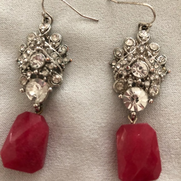 Anthropologie silver and natural stone earrings